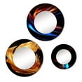 thumbnail image 2 of Designart "Smooth Gold Waves Gentle Fabric" Abstract Liquid Ink Round Mirror Set of 3 - Modern Gold Round Bedroom Mirror Wall Decor Set, 2 of 5