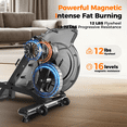 thumbnail image 4 of YOSUDA Magnetic Rowing Machine, 350 lbs Weight Capacity, 16 Levels Resistance, Foldable Bluetooth Exercise Rower for Home Workout, 4 of 9