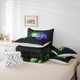 thumbnail image 6 of Manfei Kids Gamepad Controller 7-Piece Twin Bedding Sets,Console Video Game Bedding Comforter Set,Green Purple Ombre Sheet Sets For Boys,Luxury Bedroom Decor Reversible, 6 of 8
