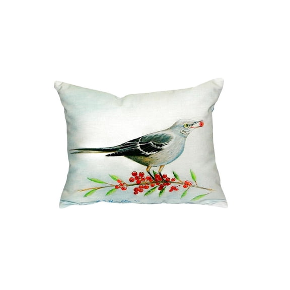 Betsy Drake KS277 11 x 14 in. Mockingbird & Berries Small No-Cord Pillow