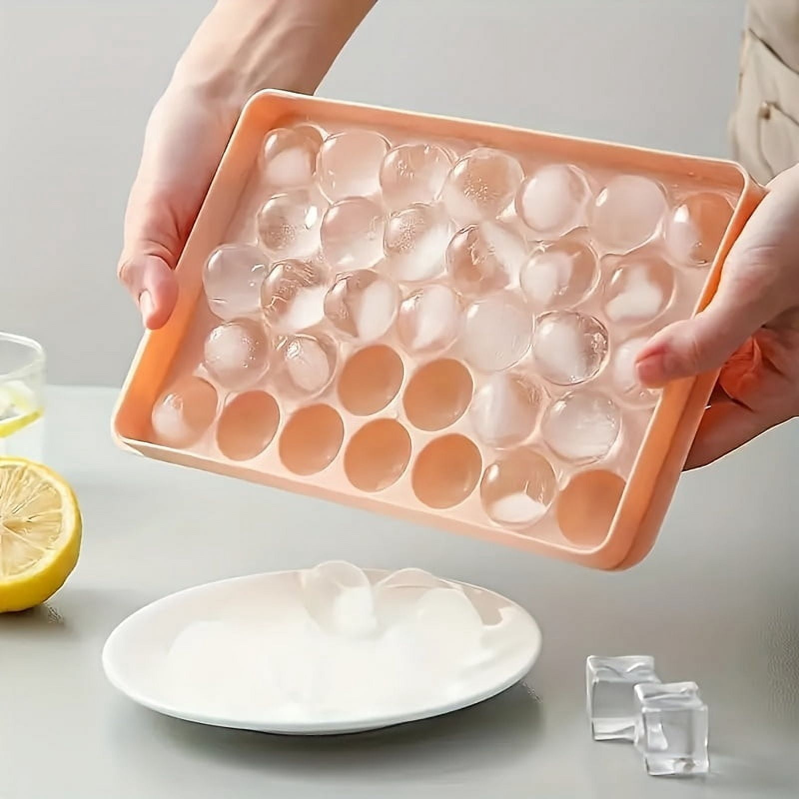 Summer Covered Round Ball Ice Tray Plastic Ice Ball Ice Cube Mold Refrigerator Ice Ball Mold Ice Making Box Round Ice Mold