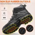 thumbnail image 5 of Work Boots for Men,Lightweight Breathable High Top Steel Toe Boots,Full-Sole Kevlar Anti-Puncture Work Shoes,Auto-Swivel Closure Non Slip Safety Boots, 5 of 10