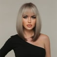 thumbnail image 5 of European Style Women Synthetic Wig Straight Short Hair Gray Headband Fiber, 5 of 7