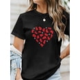 thumbnail image 2 of T-Shirt à Imprimé Géométrique Vintage pour Femmes - Col Rond Décontracté, Manches Courtes, Mélange de Polyester, Lavable en Machine - Parfait pour l'Été, 2 of 8