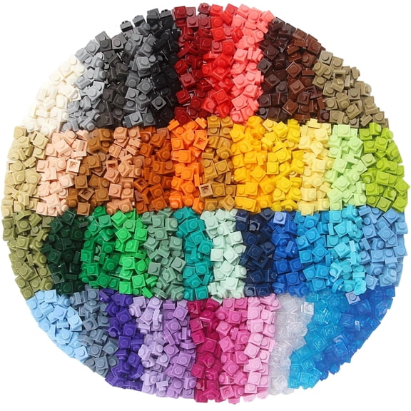 Basic 4600 Pieces Plate 1x1 Studs 46 Colors Parts Building Play Blocks Set Toy Classic Basic Bricks Compatible with 3024
