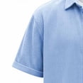 thumbnail image 6 of Yertdoel Men's Button Down Shirts Solid Color Short Sleeve Lapel Neck Shirt Soft Comfortable Breathable Outdoor Cycling Hiking Summer Casual Tops, 6 of 6
