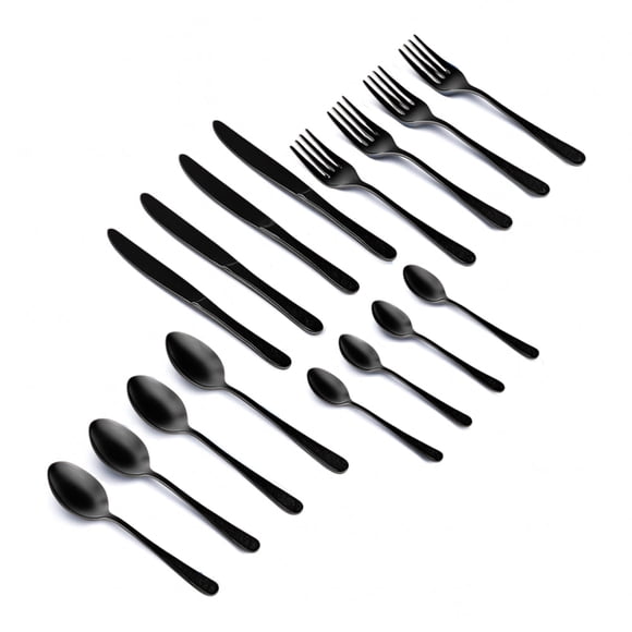 Set de Cubiertos Ideen de Acero Inoxidable Color Negro para 4 personas - 16 piezas