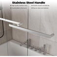thumbnail image 3 of EastVita Bathtub Shower Door 55 to 59 Inch W and 60Inch H Double Sliding Shower Door Semi Frameless 6mm Clear Glass Shower Enclosure Doors for Bathroom Stainless Steel Handle Brushed Nickel, 3 of 6