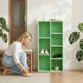 thumbnail image 4 of Mifurn 7-Cube Reversible Open Shelf Bookcase, Storage Organizer, Light Green, 4 of 10