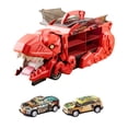 thumbnail image 2 of Dinosaurio transportador camión dinosaurio figura juguetes divertido juguete educativo dinosaurio coche vehículos juego para niños preescolares niñas rojo con 2 autos, 2 of 8