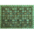 thumbnail image 1 of Ahgly Company Machine Washable Indoor Rectangle Oriental Turquoise Blue Modern Area Rugs, 2' x 4', 1 of 4