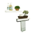 Del Hutson Designs Rustic True Floating Wood Shelf with Towel Rack