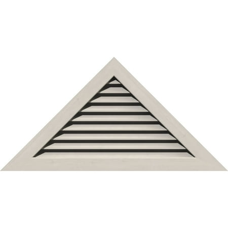 product image of 76 W x 28 1/2 H Triangle Gable Vent (91 W x 34 1/8 H Frame Size) 9/12 Pitch: Primed  Functional  Smooth Pine Gable Vent w/ 1  x 4  Flat Trim Frame