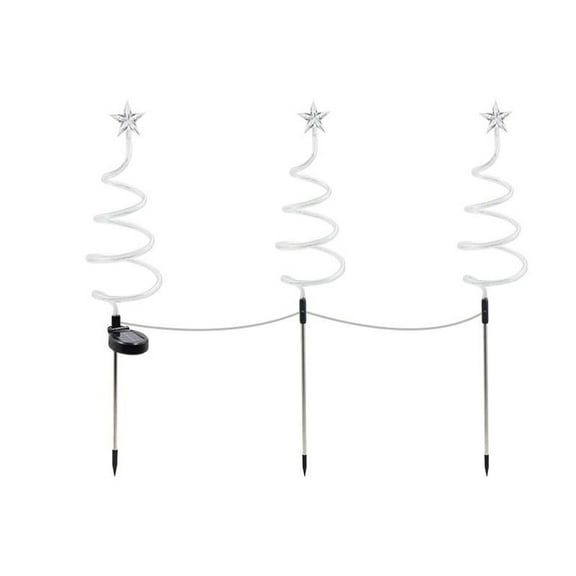 WMGHA Set of 3 Christmas Decoration Outdoor Spiral Tree, LED Xmas Collapsible Tree Lighted 3D Tree Lights Holiday Display Decorative for Indoor Outdoor Xmas Patio Wedding Decor