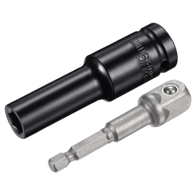 Unique Bargains Socket Accessory Set, 9mm Deep Socket 1/4' Hex Shank Impact Adapter with 1/2' Drive