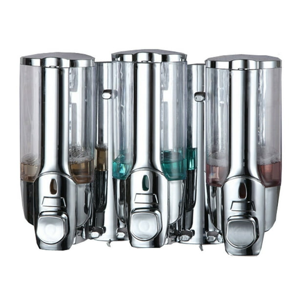Shower 3 Chamber Dispenser Pump Caddy Chamber Liquid Soap Shampoo
