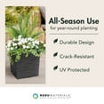 thumbnail image 3 of Tierra Verde 14" Citadel Serenity Planter, Self Watering Square Design, Black, 3 of 12