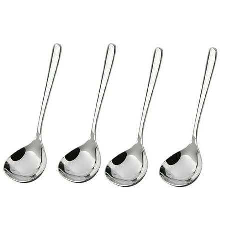

KongLyle Stainless Steel Mini Ladle Sauce Gravy Spoon with Smooth Surface Polished Deep Serving Soup Spoon(Silver 4pcs)