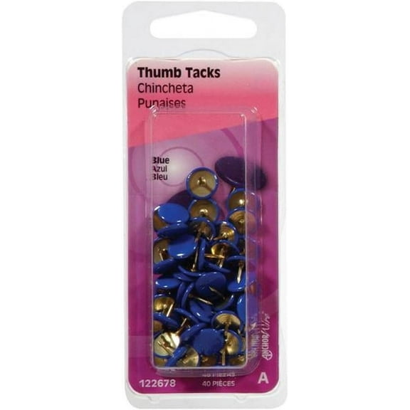 Hillman 55830 0.31 x 0.37 in. Blue Tacks, Pack of 40
