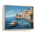 thumbnail image 3 of Designart "Capri, Italy Mediterranean Blue Village III" Extra Large Landscapes Framed Wall Art - Global Blue Landscape Italy Entryway Framed Wall Art, 3 of 7