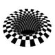 thumbnail image 5 of Felpudo antideslizante de alfombra de óptica de para el baño de estar 100cm Sunnimix alfombra redonda de rejilla blanca y negra, 5 of 8