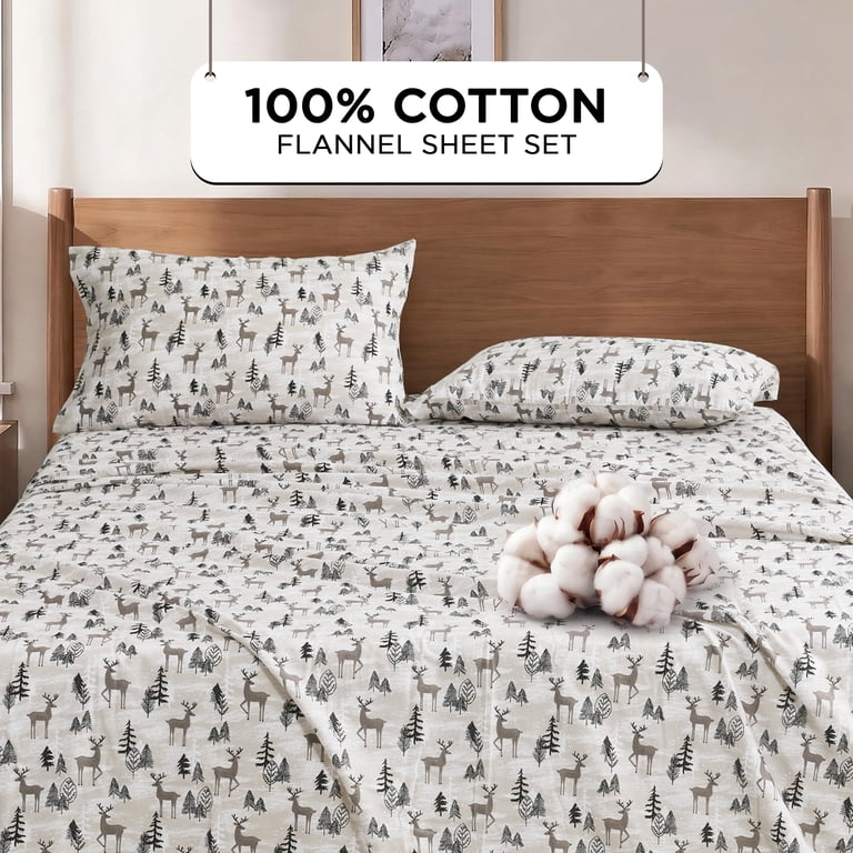 Regency Heights 3-Piece Twin XL Flannel Sheet Set, Winter Deer photo 7