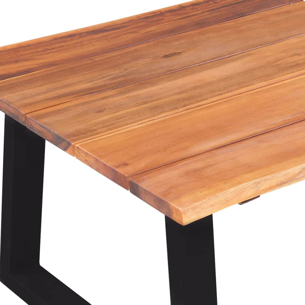 Lowestbest Outdoor Wood Dining Table, Rectangular Kitchen Table, Modern Outdoor Dining Furniture, Teak Color Lowestbest Outdoor Wood Dining Table, Rectangular Kitchen Table, Modern Outdoor Dining Furniture, Teak Color