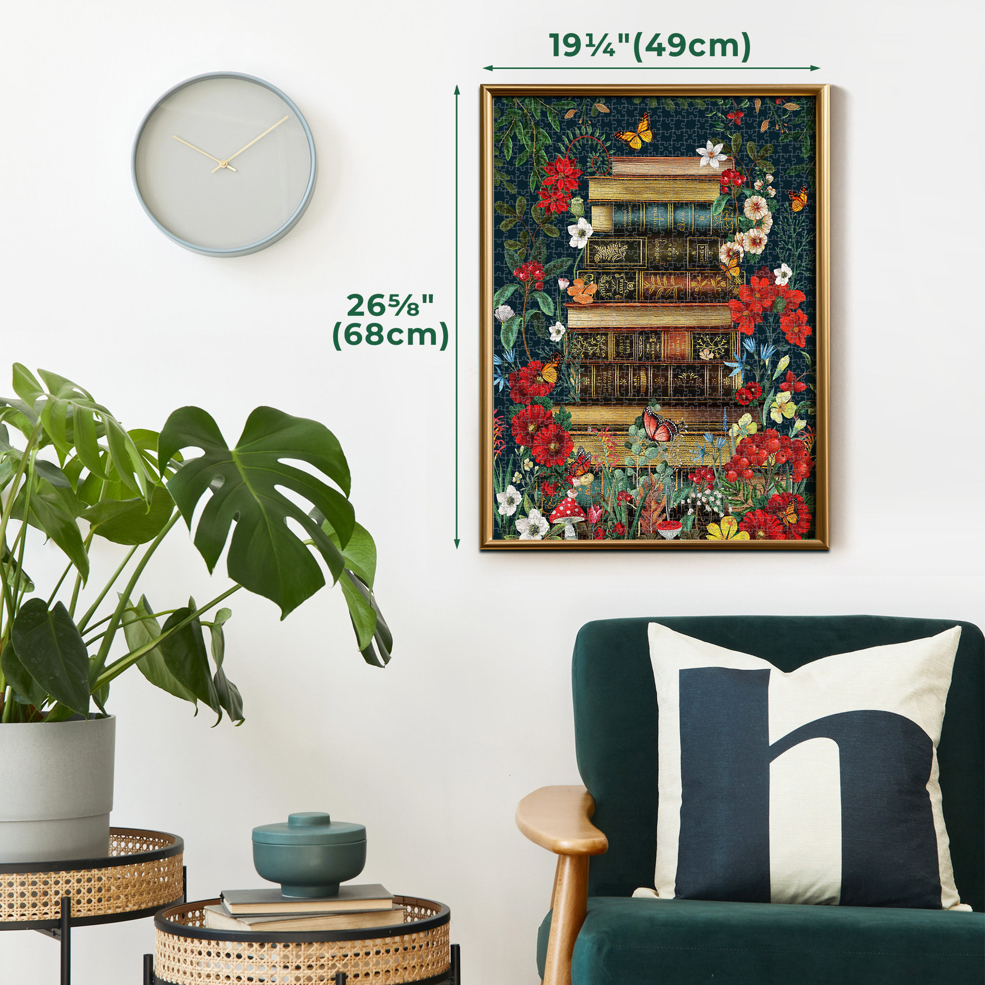 BenBen 1000-Piece Vintage Books and Wildflower Jigsaw Puzzle photo 5