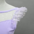 thumbnail image 6 of IBTOM CASTLE Kids Girls Glitter Star Leotard Sequin Ruffle Sleeve Ballet Dance Dress Ballerina Dancewear Gymnastics Outfit 5-6 Years Purple, 6 of 8