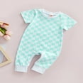 thumbnail image 3 of Babys Casual Shortsuit Mode Damier Imprimé Cou Long Romper, 3 of 7