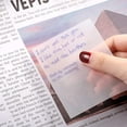 thumbnail image 3 of 2 Pieces Sticky Notes Transparent Notebook Accessory Waterproof Writing Notepad School Students Stationery Pad Study Self-adhesive Notebook, 3 of 8