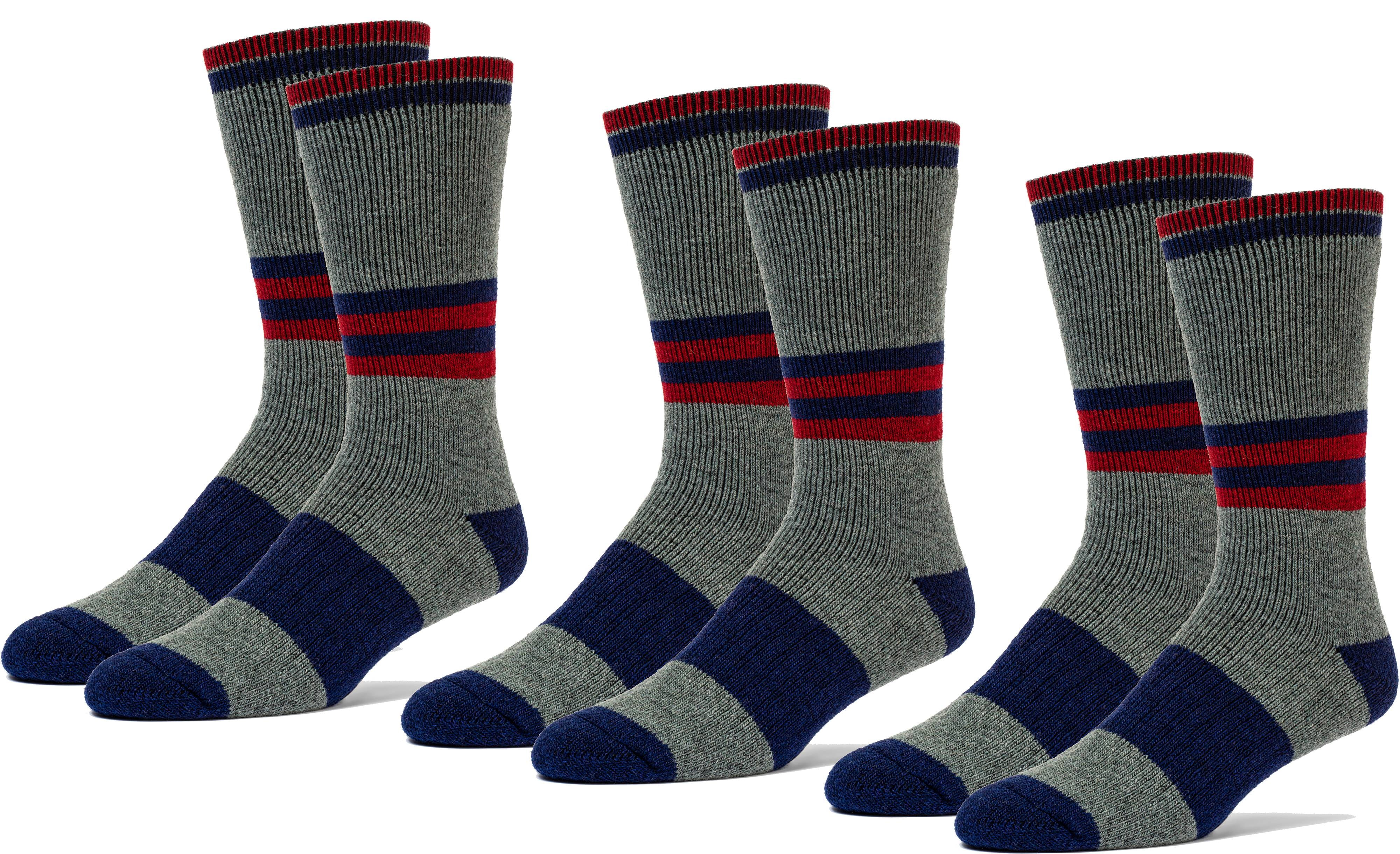 FUN TOES Men 70 Merino Wool Crew Socks Patterned Stripe Great for