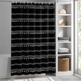 thumbnail image 3 of Boho Fabric Shower Curtain Geometric Black White Washable Shower Curtains for Bathroom, Waterproof Bath Curtain with Hooks Home Decor 72x84in, 3 of 8