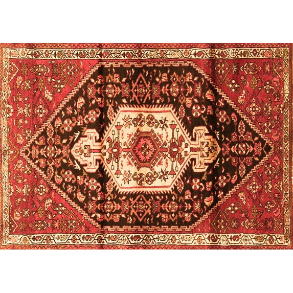 Ahgly Company Indoor Rectangle Persian Orange Traditional Area Rugs, 7' x 9'