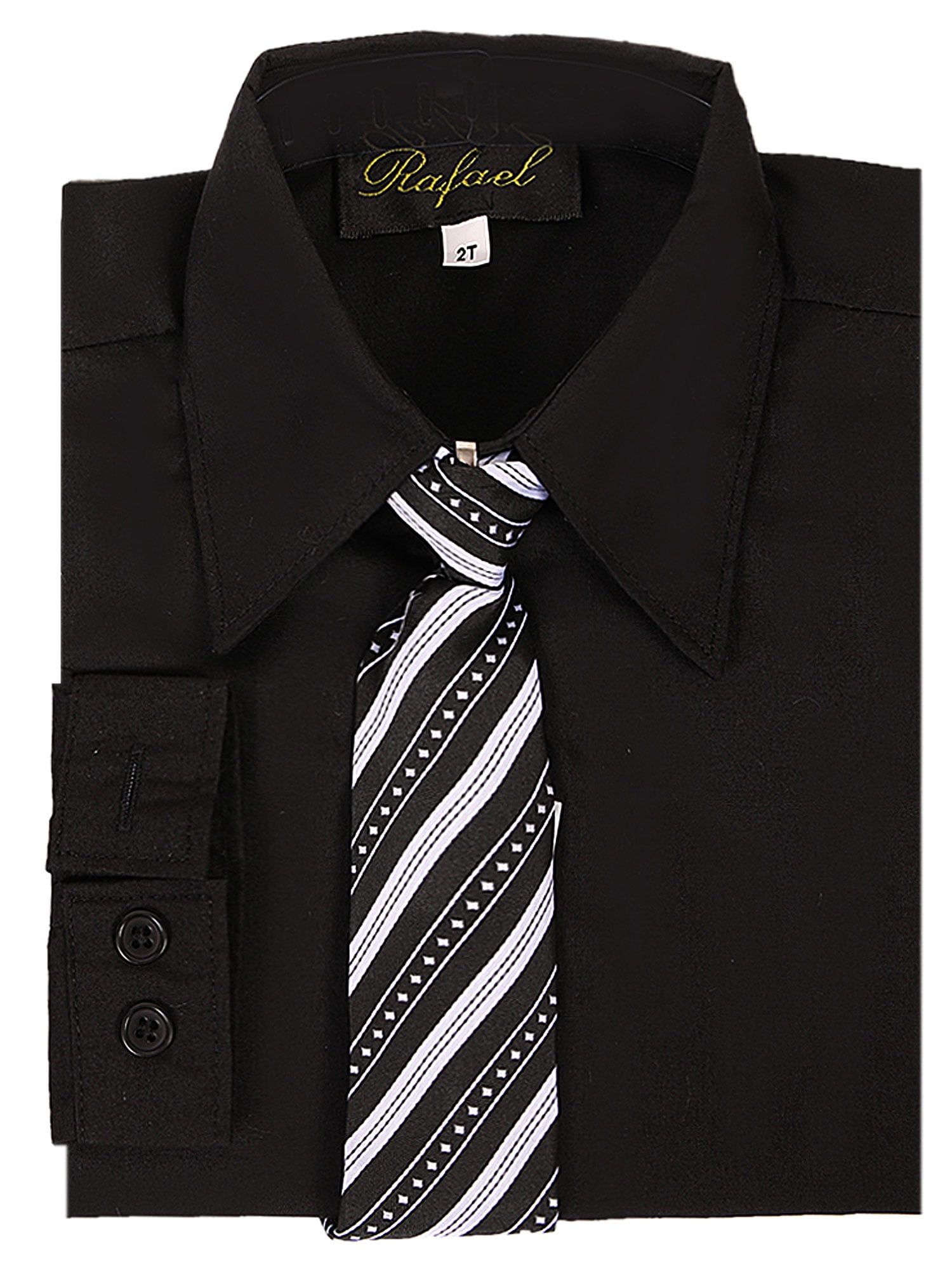 boys black and white dress shirt