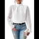 thumbnail image 2 of Camisas Casuales de Larga con Volantes y Cuello Alto para Mujer XL, 2 of 8