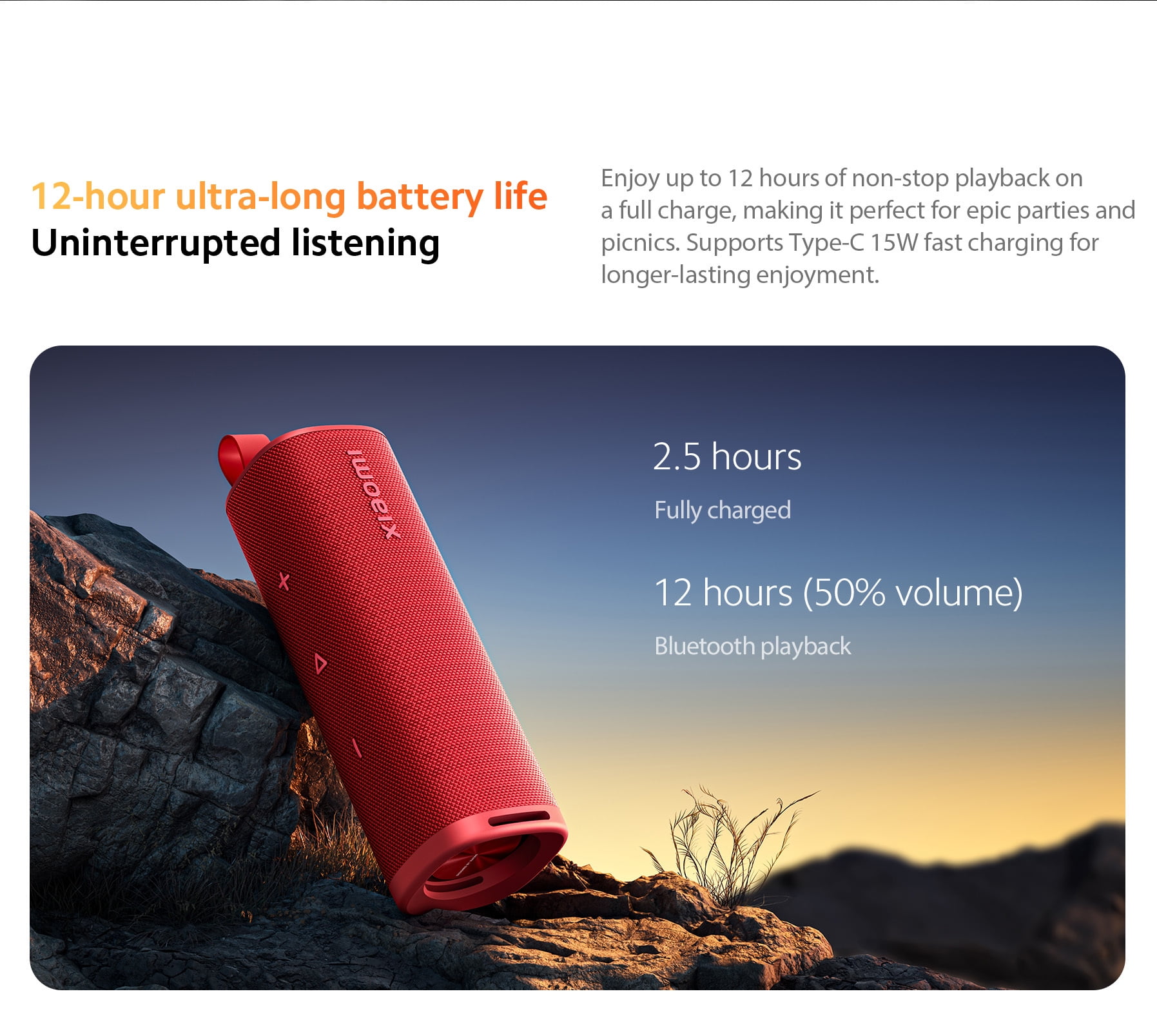Xiaomi Bluetooth Speaker (30W), Sound, True Wireless Stereo, Bluetooth 5.4, IP67 Waterproof, Long Play Time, Red