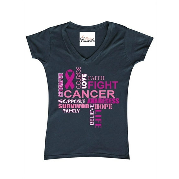 IWPF - Women's T-Shirt V-Neck Short Sleeve - Breast Cancer
