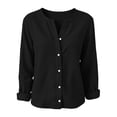 thumbnail image 7 of Lightweight Jacket Women Solid Color Long Sleeve Button Front Top For Everyday Casual Wear Spring Jackets For Women, 7 of 7