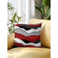 thumbnail image 2 of Waterproof Outdoor Throw Pillows with Inserts 16"x16", Red Black Ombre Soft Decorative Pillowcases for Couch Bedroom, Modern Geometric Moire Abstract Art Pillow Covers for Sofa Living Room, 2 of 8