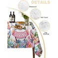 thumbnail image 5 of Spring Gnomes Suqare Tablecloth - 60 x 60 Inch, Colorful Flowers Watercolor Butterfly Floral Plant Waterproof & StainResistant Tablecloth, Washable Oil-proof Table Cover for Dining/Party/Wedding, 5 of 9