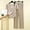 Beige, variant on Women's Robes V Neck 3/4 Sleeve Button Down Bathrobe Solid Color Soft Sleepwear Pajama Dress with Pockets