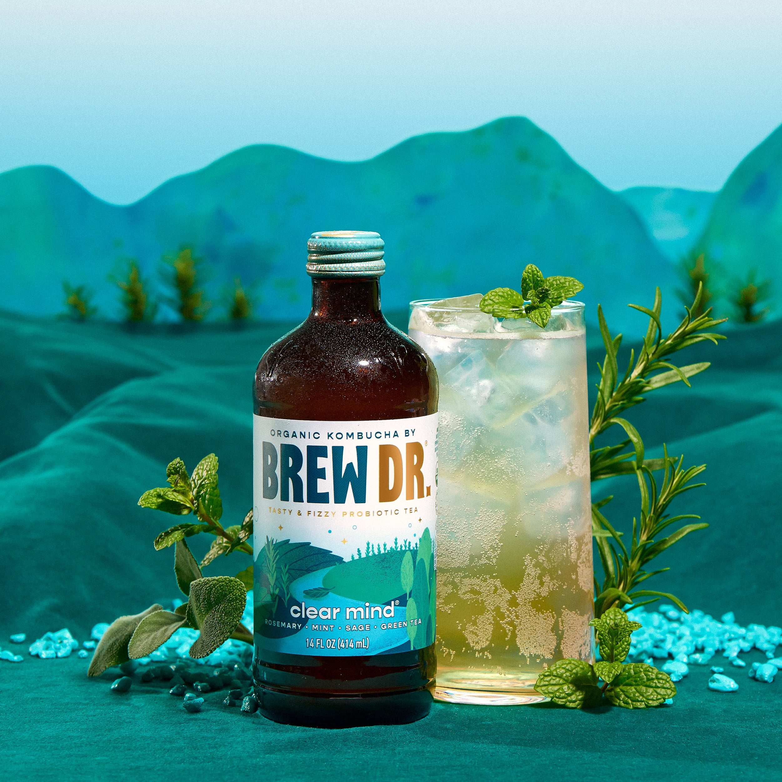 Brew Dr. Kombucha, Clear Mind - Organic Kombucha - 14 oz bottle