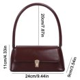 thumbnail image 3 of Yibooy Women Shoulder Bag Casual Retro Tote Bag PU Leather Underarm Bag (Dark Brown), 3 of 10