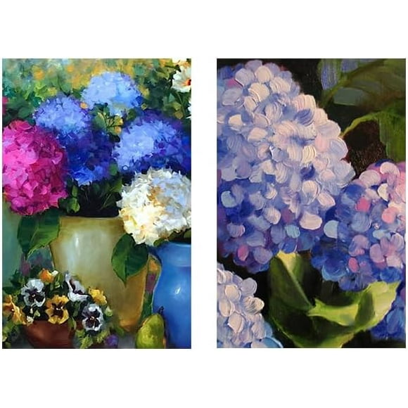 AIR-Hydrangeas Flowers Art Painting Poster Customized Decorative Creative Art Posters Home Modern Decoration Print Decor for Living Room Custom Poster 12" x 16" (Hydrangeas Flowers Art)