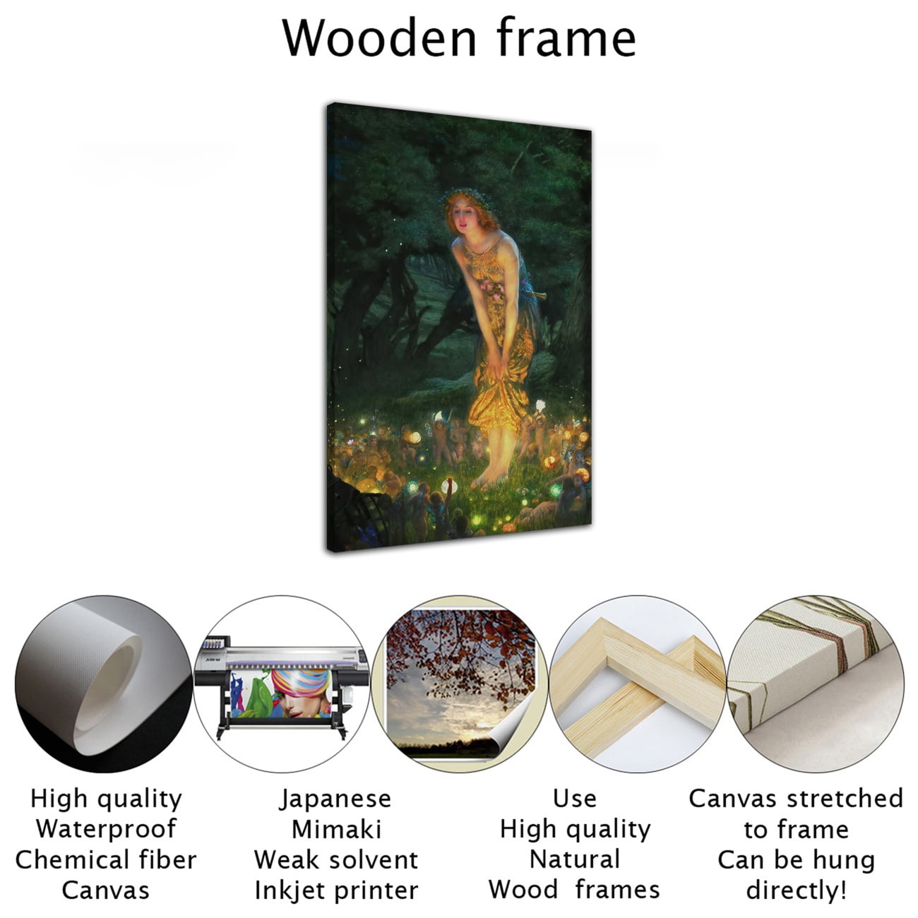 Edward Hughes Midsummer Eve Art Painting Poster Pre-Raphaelite Woman Portrait Oil Painting Print Canvas Painting Wall Art Modern Bedroom Decor Poster