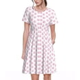 thumbnail image 1 of Vsdgher Patte Rose pour Femmes Été 2025 Décontracté Robes Midi Maxi Légères Manches Courtes Col Rond Robe de Plage, 1 of 6