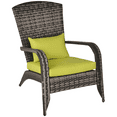 thumbnail image 1 of Outsunny Outdoor Adirondack Chair Rattan Fire Pit Chair with Cushion Green, 1 of 10