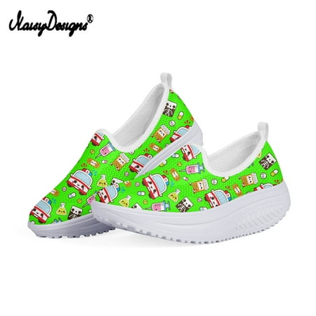 

2024 New Arrival Casual Shoes Woman Heightreasing Slimming Swing Shoes Cartoon Ambulance Air Mesh Sneakers