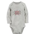 thumbnail image 2 of iDzn Little Baby Cute Rompers, Newborn Baby Unisex Bodysuits, Infant Animal Spider Graphic Jumpsuits, Toddler Kids Long Sleeve Oufits (Gray, 0-6 Months), 2 of 5